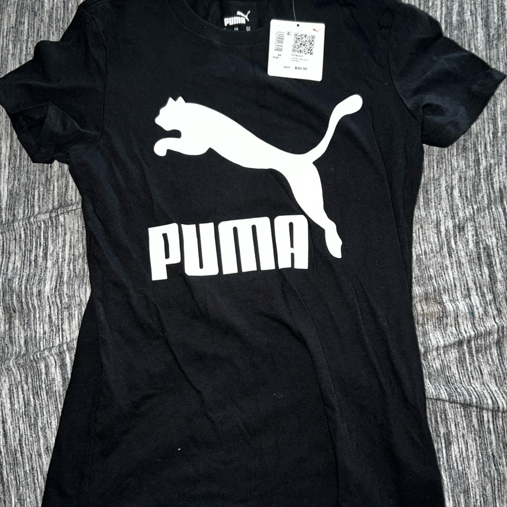 Puma Black Tee with White Logo